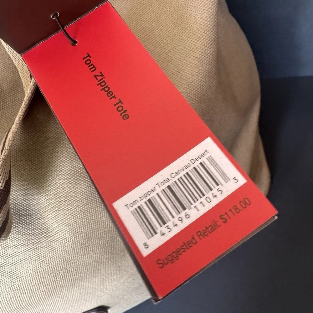 Baekgaard Tom Zipper Tote in Desert Tan Canvas with Italian Leather NWT